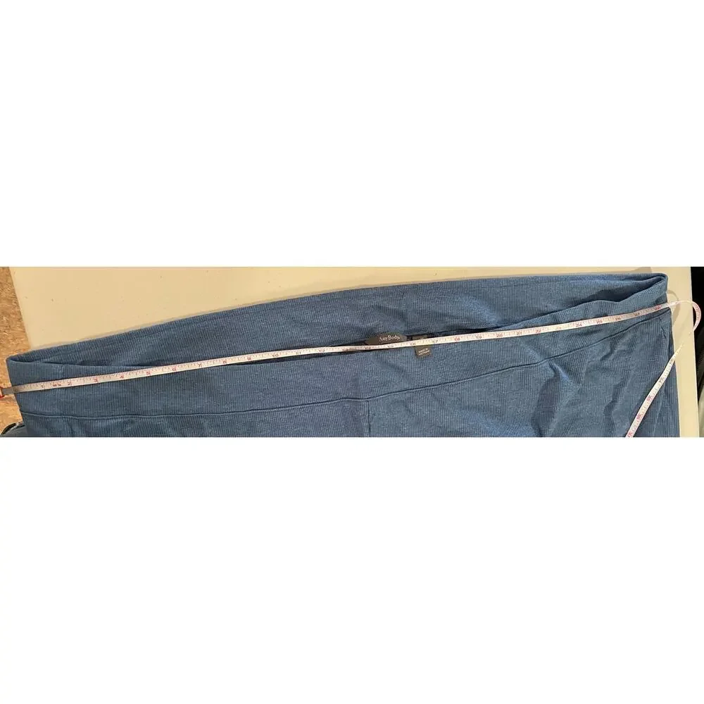 Anybody Ribbed Hacci Short Sleeve & Flare Pant Lounge Set BLUE NWOT SIZE PLUS 5X - Picture 9 of 12